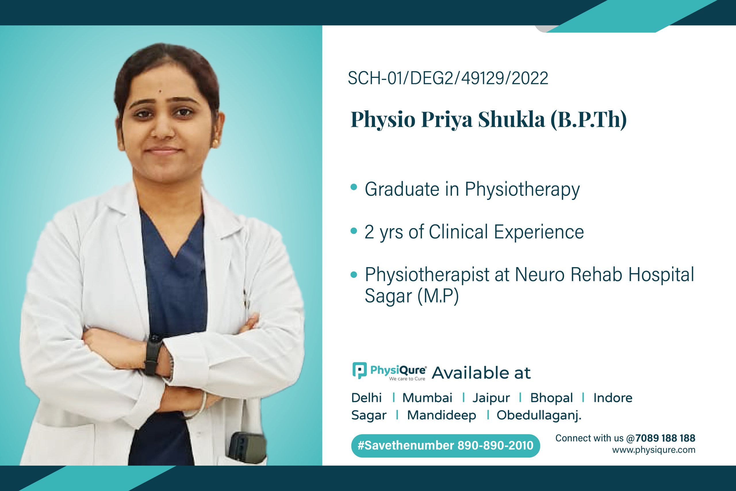 Physiotherapist Dr. Priya in Sagar