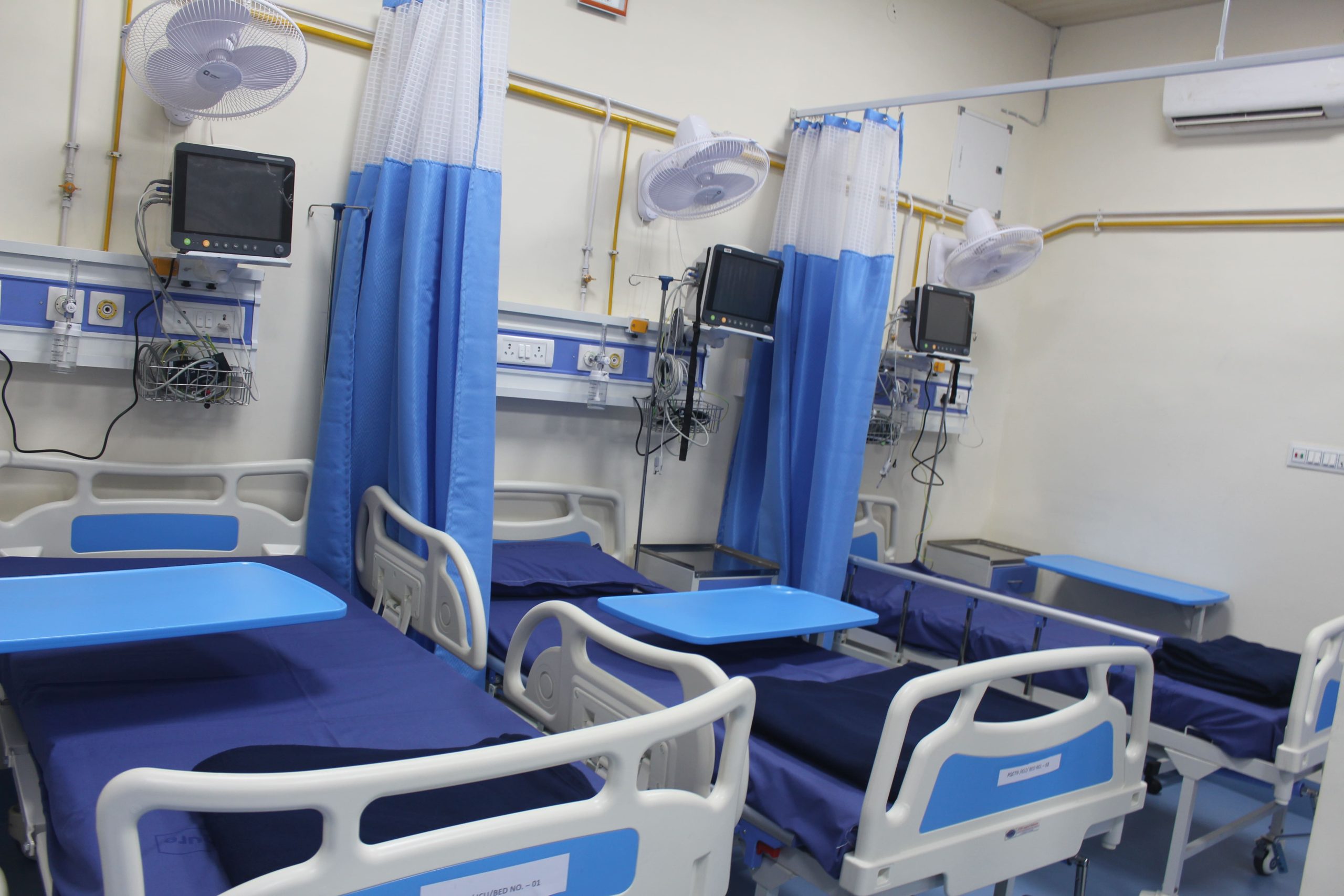 General wards at Chest, Trauma, and Neurology Hospital in Sagar, providing essential care in a comfortable setting for patients.